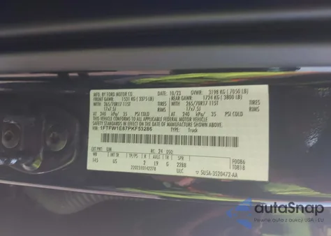 2023 Ford F-150 Xlt from USA, damaged, VIN 1FTFW1E87PKF53286